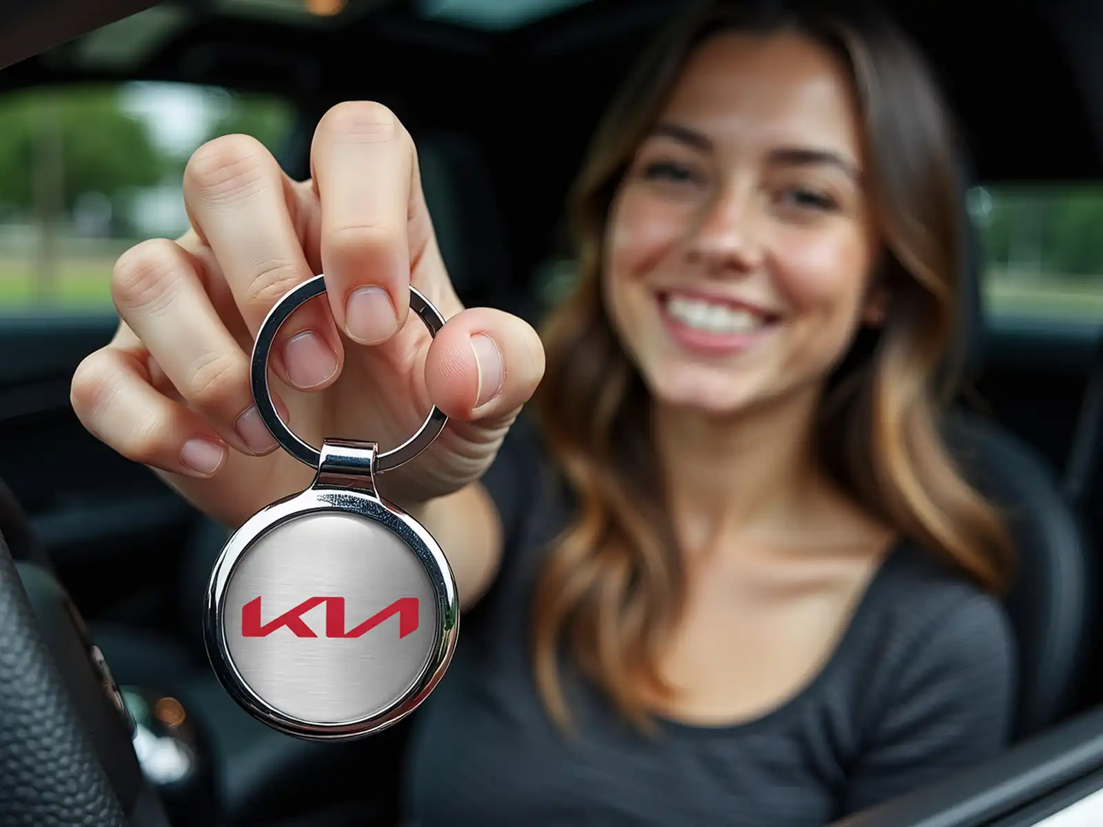 KIA Porte-clés Brillants Métal Élégant Résistant
